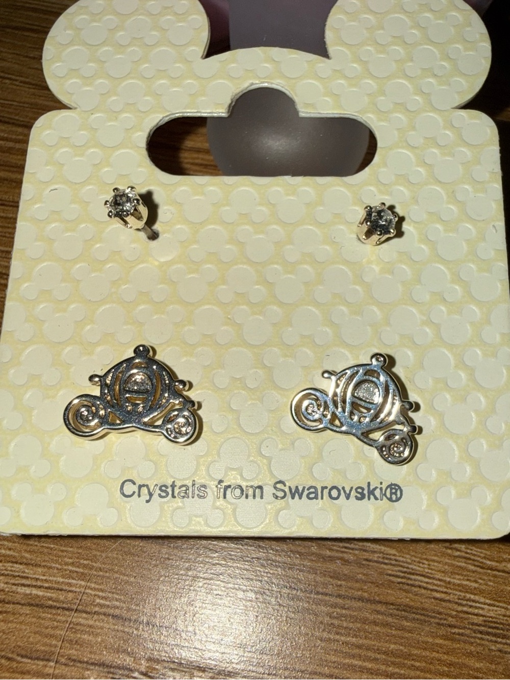 Disney Carriage and Crystal Stud Earring Set